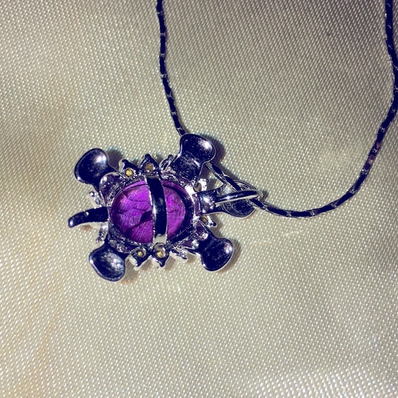 Genuine Amethyst and Diamond Necklace - Picture 4 of 7